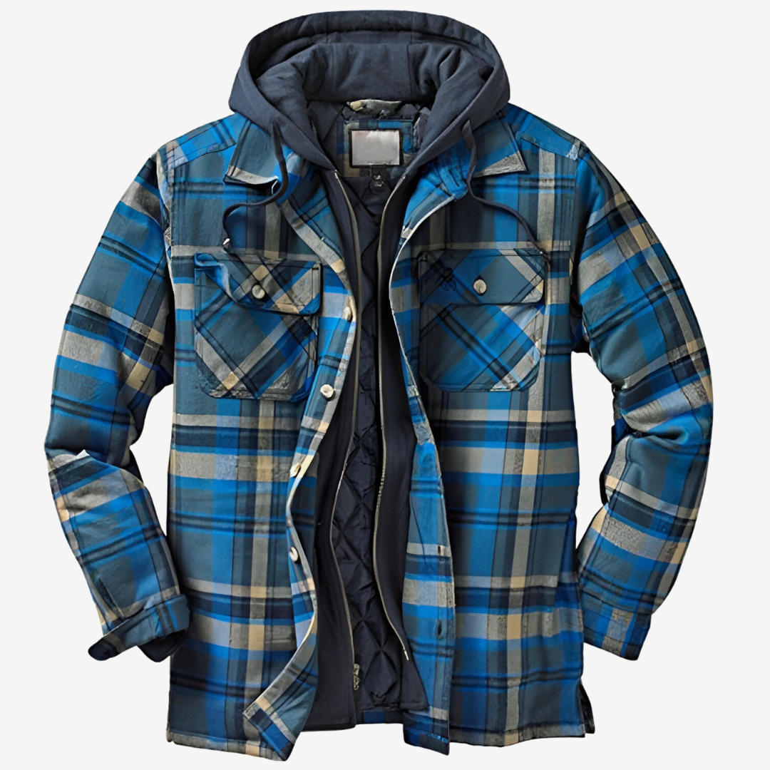 Faloro – Overshirt in flanella con cappuccio (fit rilassato)