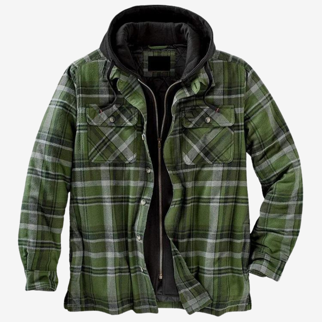Faloro – Overshirt in flanella con cappuccio (fit rilassato)