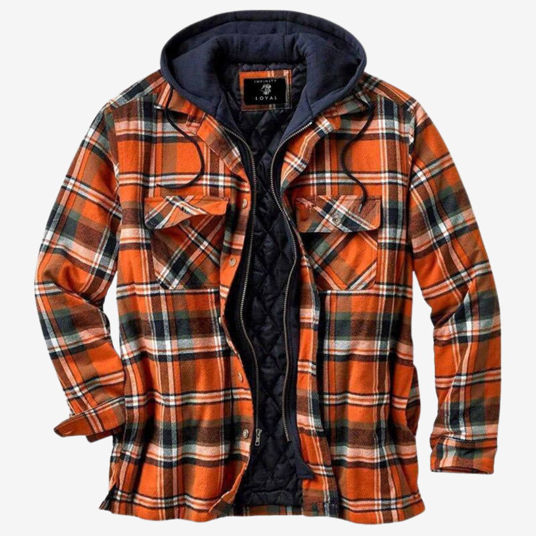 Faloro – Overshirt in flanella con cappuccio (fit rilassato)