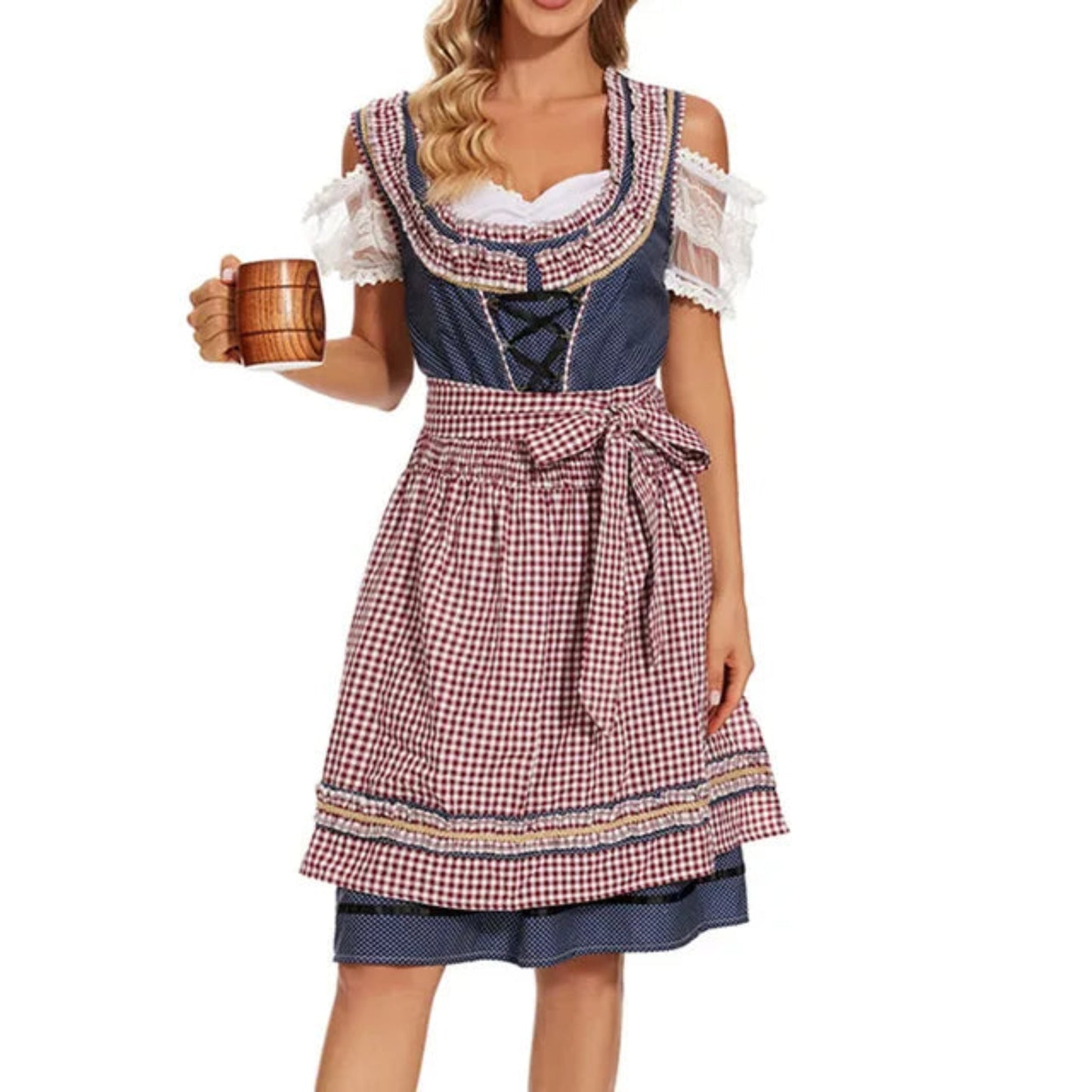 Gennie – Klassisk dirndl med ternet forklæde