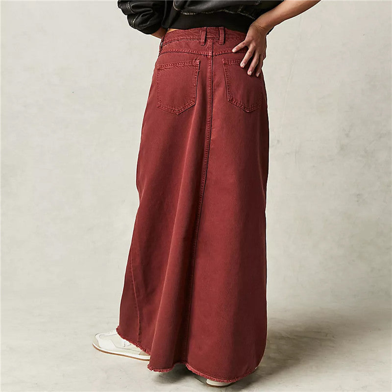 Eden Laurel – Gonna maxi in denim leggero