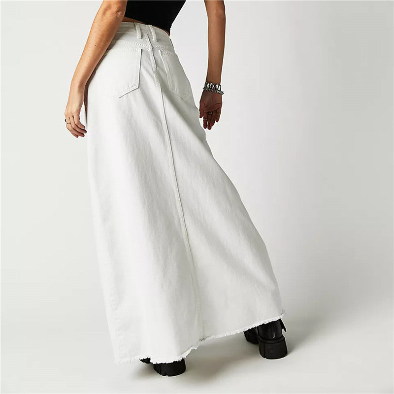 Eden Laurel – Gonna maxi in denim leggero