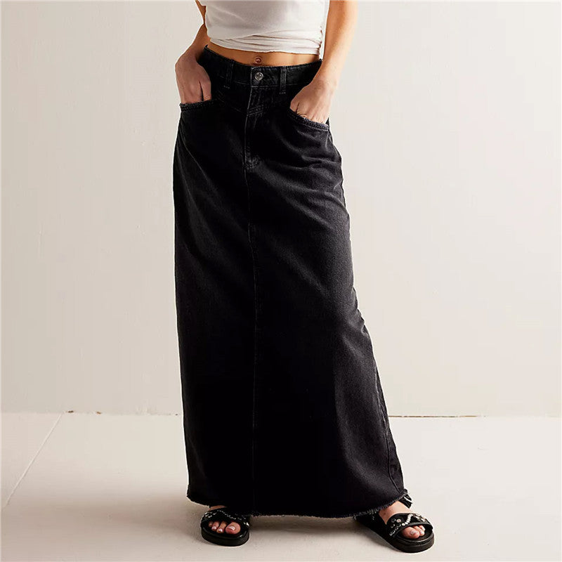 Eden Laurel – Gonna maxi in denim leggero