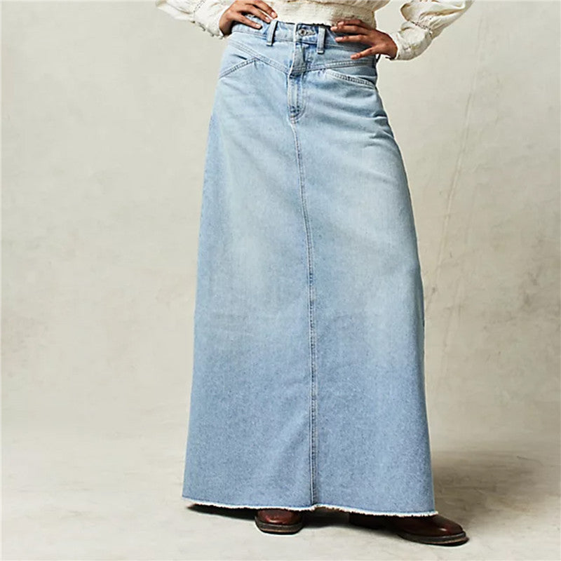 Eden Laurel – Gonna maxi in denim leggero