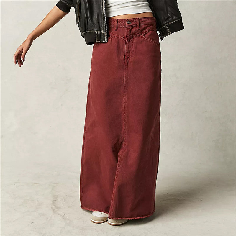 Eden Laurel – Gonna maxi in denim leggero