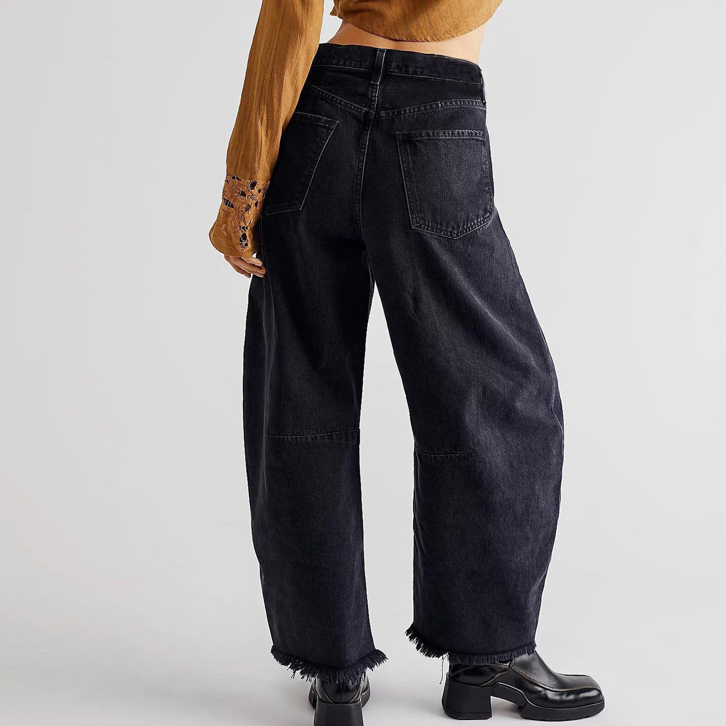Eden – Jeans in denim a vita alta a gamba larga