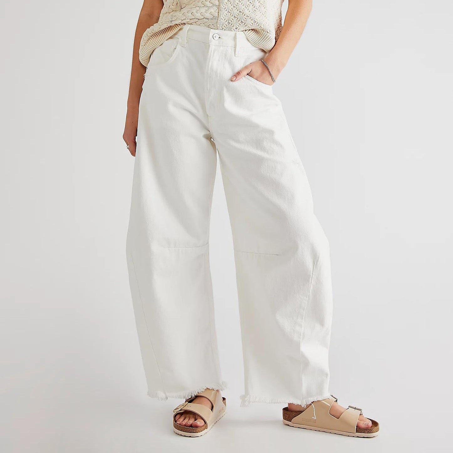 Eden – Jeans in denim a vita alta a gamba larga