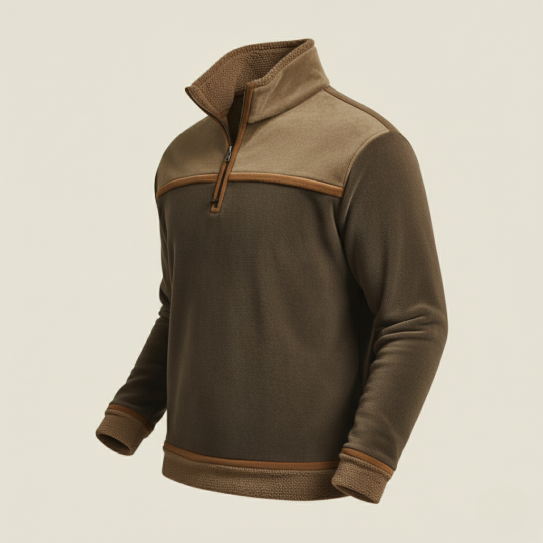 Stanley - Maglione militare da uomo in pile di agnello in stile aviatore