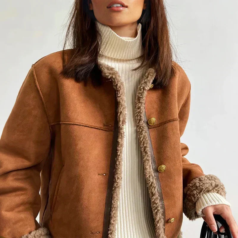 Emma – Giacca corta con faux shearling