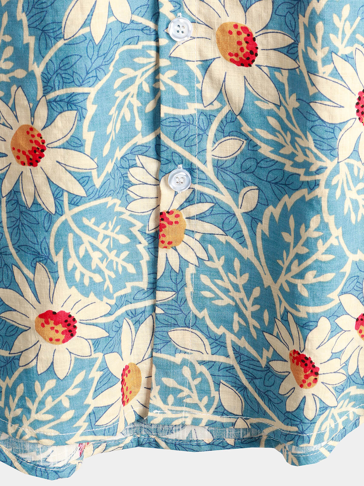 Herren Blumenmuster Baumwolle Kurzarmhemd