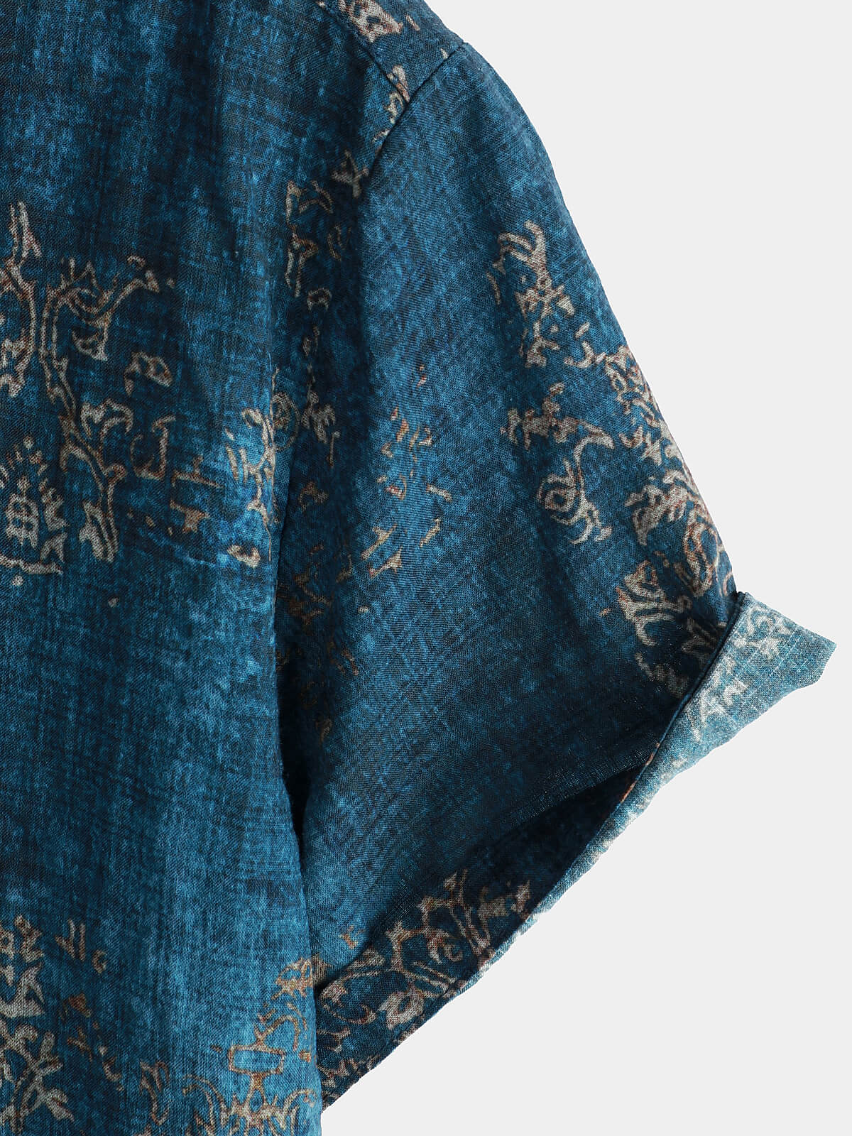 Herren Kurzärmliges Sommerhemd Blau