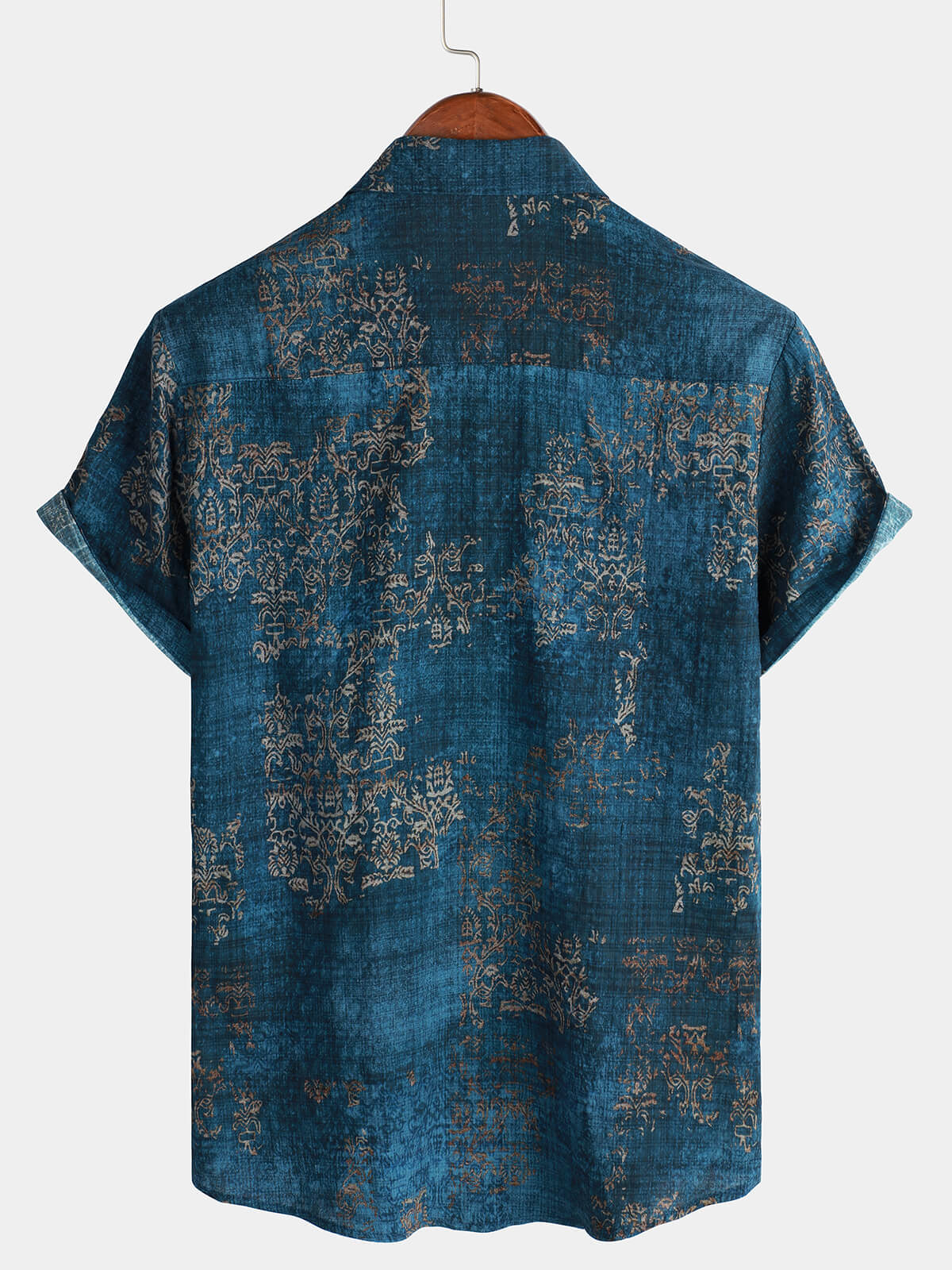 Herren Kurzärmliges Sommerhemd Blau