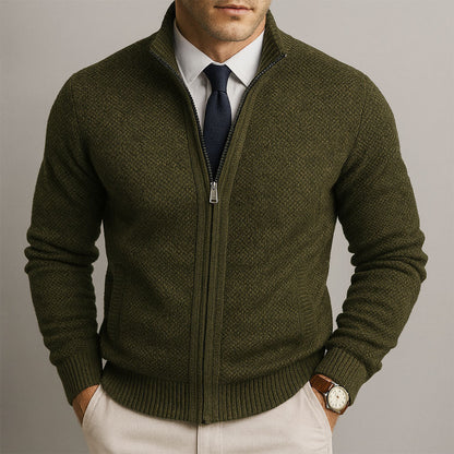 Jake – Cardigan con cerniera in lana merino