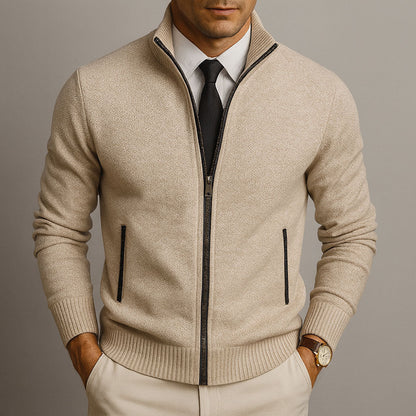 Napoleone – Cardigan con cerniera in lana merino