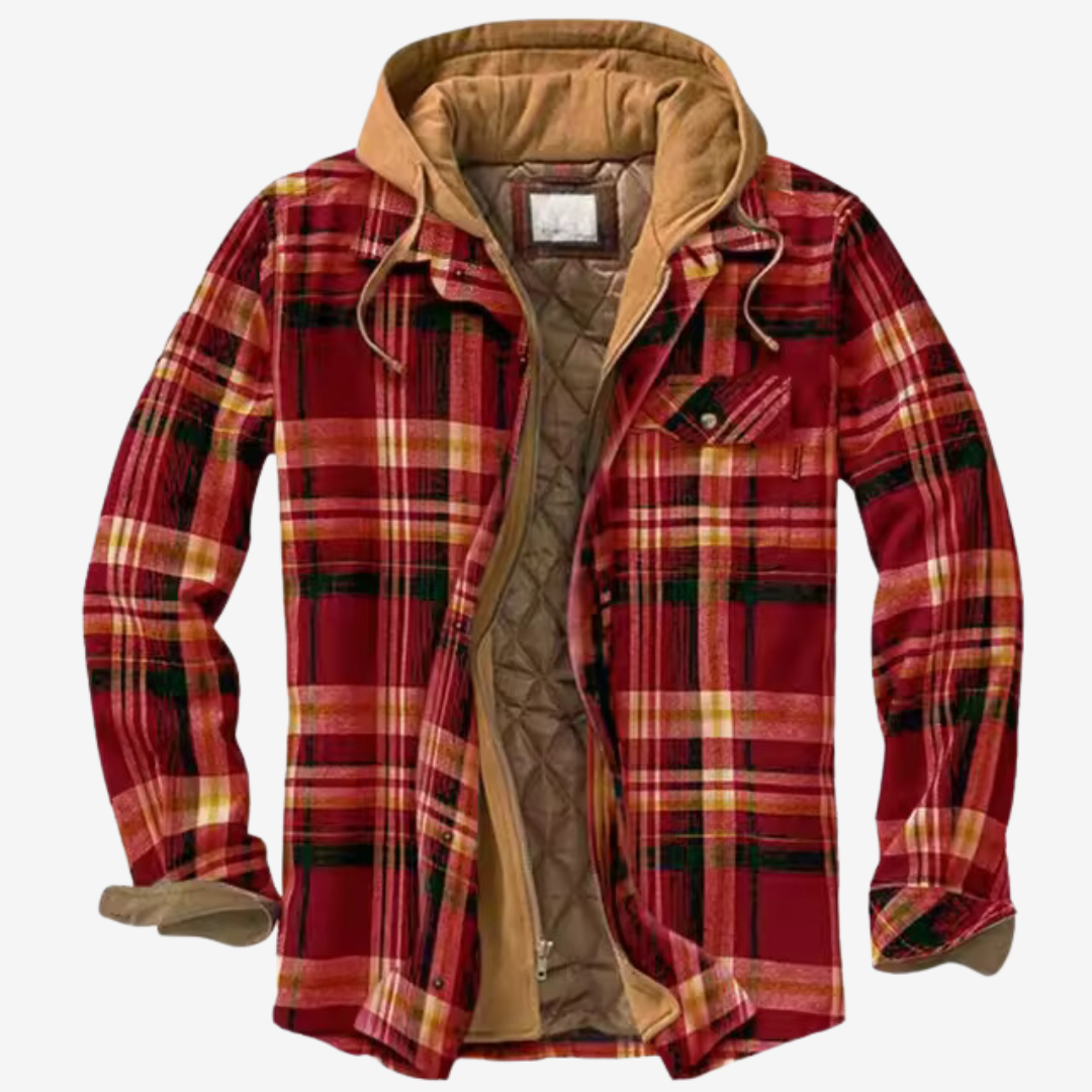 Faloro – Overshirt in flanella con cappuccio (fit rilassato)