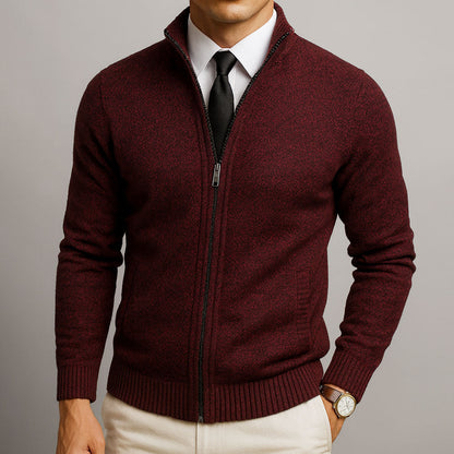 Jake – Cardigan con cerniera in lana merino