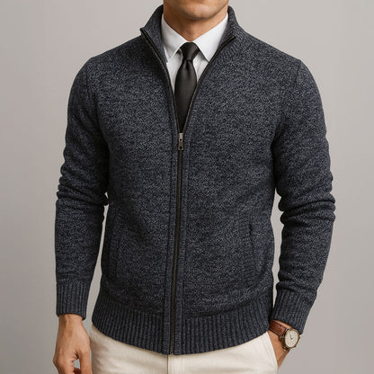 Jake – Cardigan con cerniera in lana merino