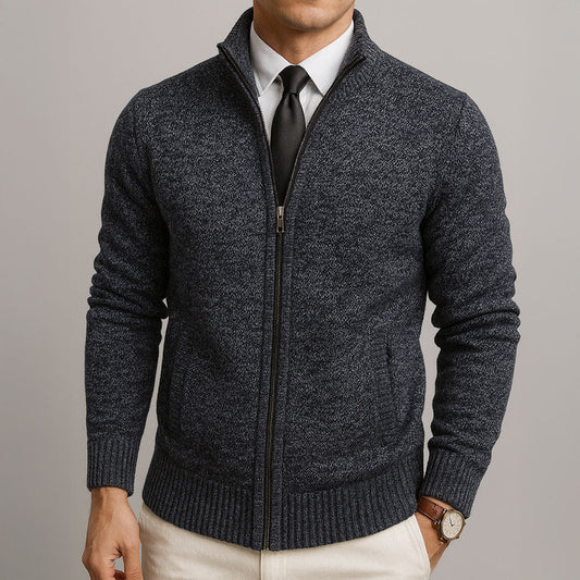 Napoleone – Cardigan con cerniera in lana merino