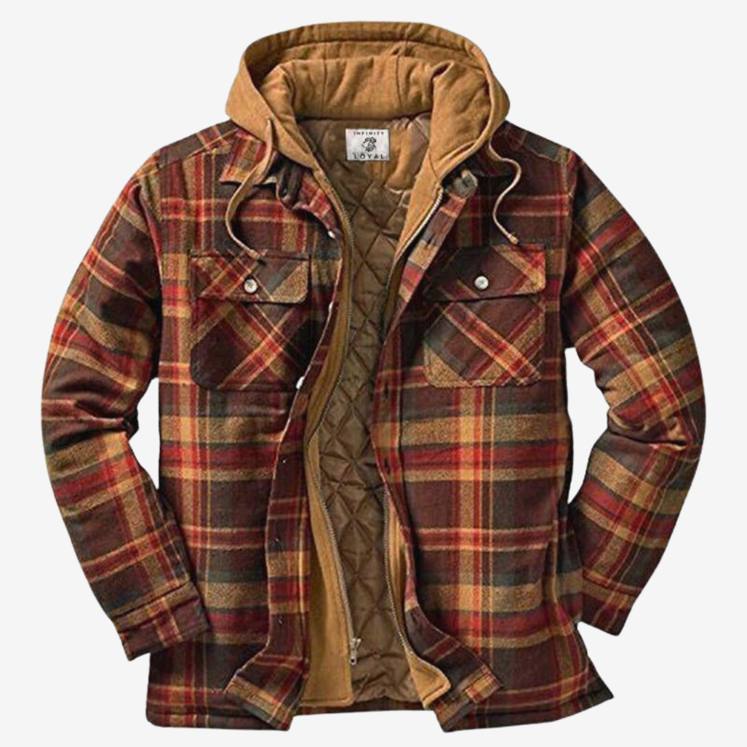 Faloro – Overshirt in flanella con cappuccio (fit rilassato)