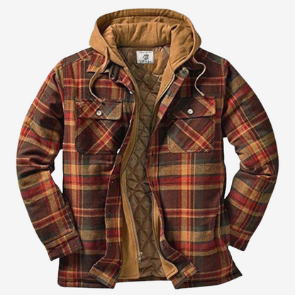 Faloro – Overshirt in flanella con cappuccio (fit rilassato)