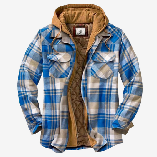 Faloro – Overshirt in flanella con cappuccio (fit rilassato)