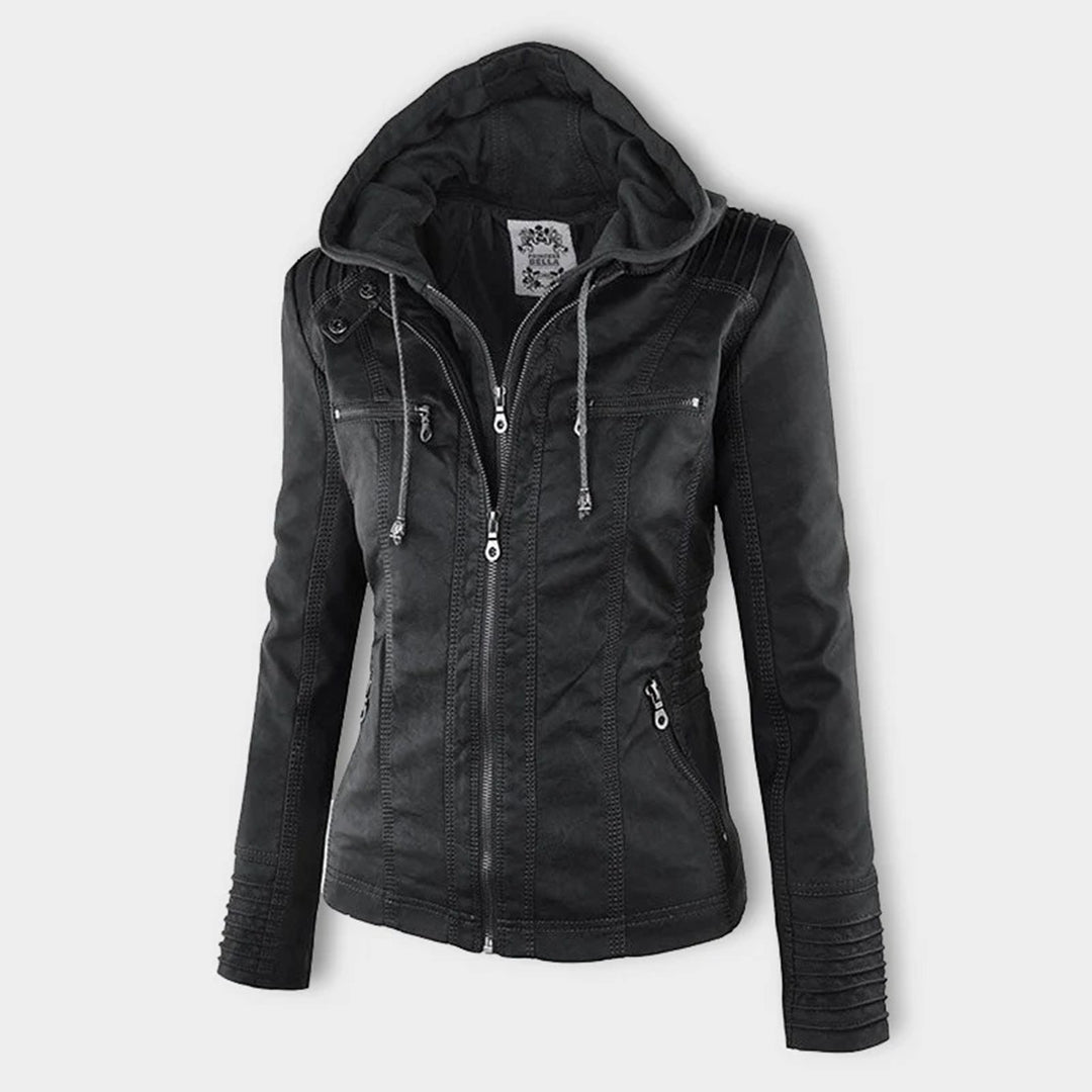 Selene – Giacca marrone con cappuccio (fit regolare)
