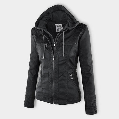 Selene – Giacca marrone con cappuccio (fit regolare)