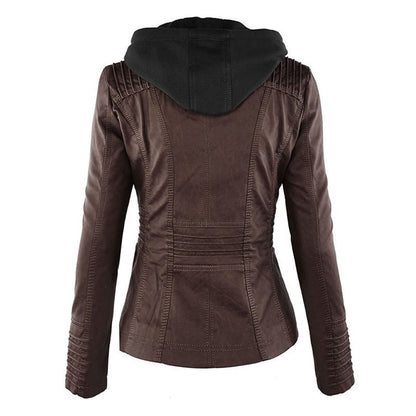 Selene – Giacca marrone con cappuccio (fit regolare)
