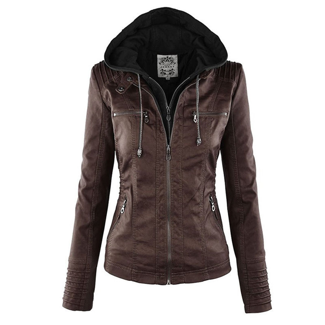 Selene – Giacca marrone con cappuccio (fit regolare)
