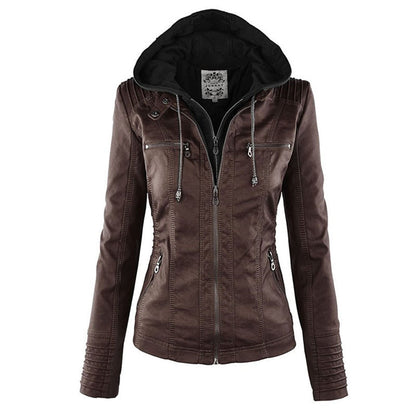 Selene – Giacca marrone con cappuccio (fit regolare)