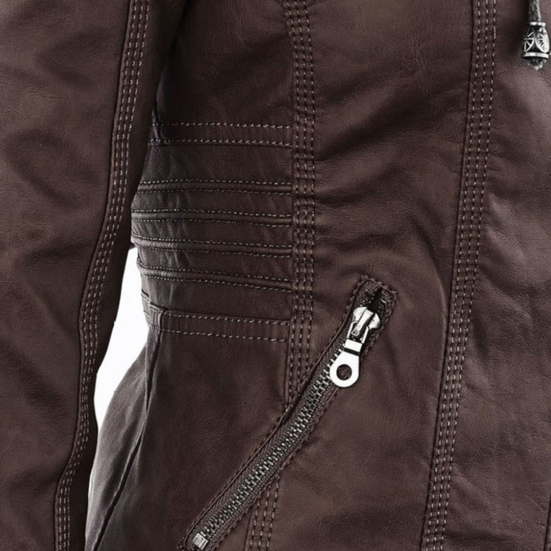 Selene – Giacca marrone con cappuccio (fit regolare)