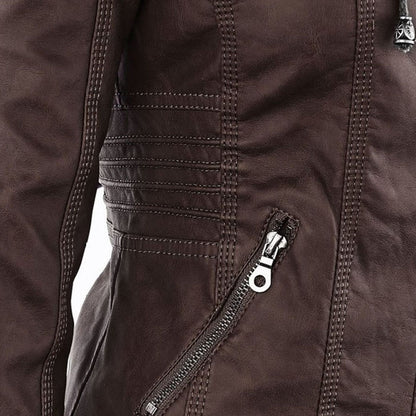 Selene – Giacca marrone con cappuccio (fit regolare)