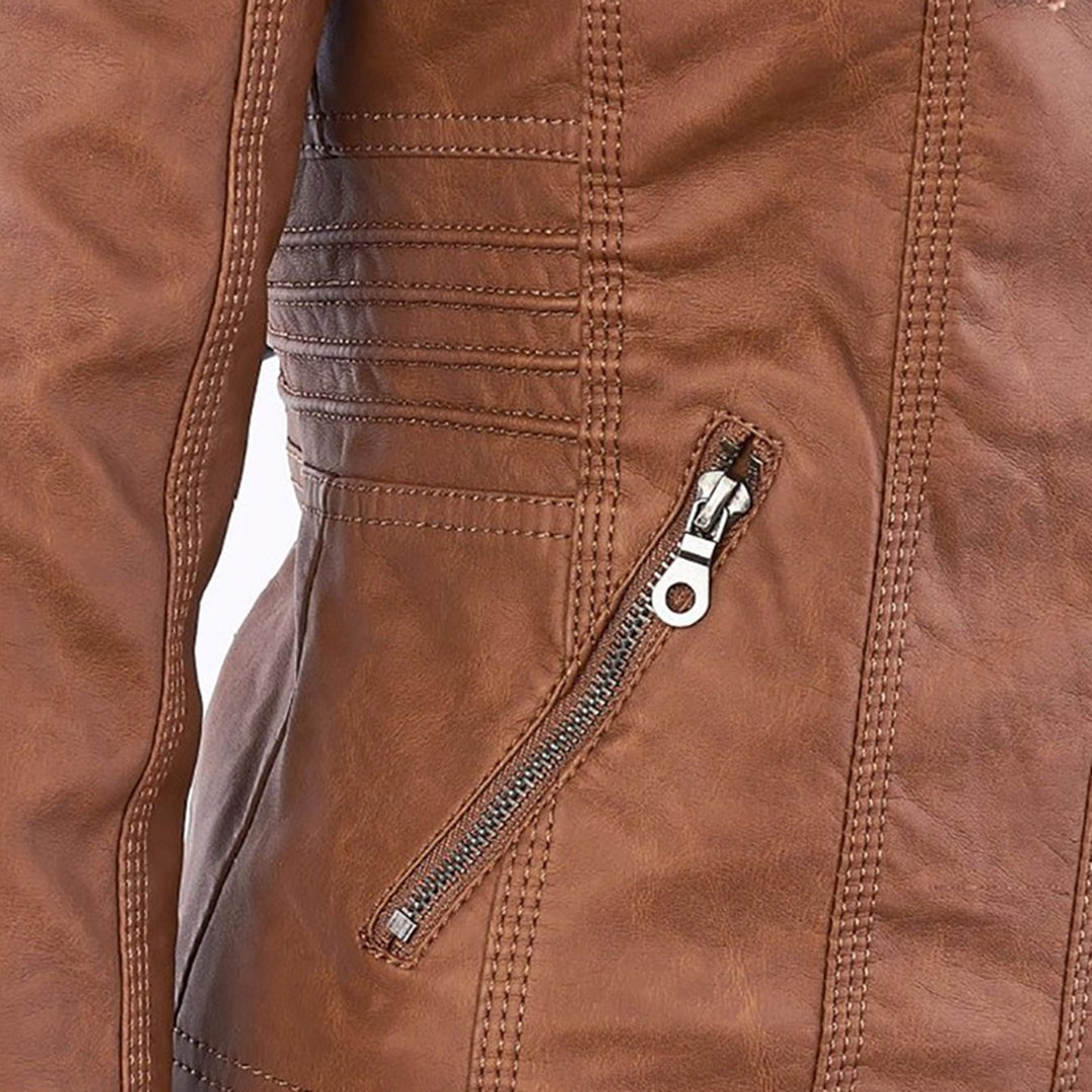 Selene – Giacca marrone con cappuccio (fit regolare)