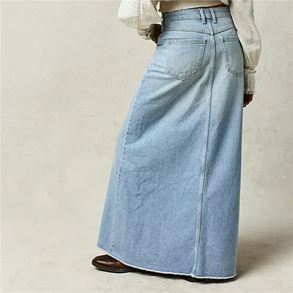 Eden Laurel – Gonna maxi in denim leggero