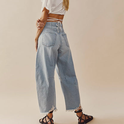 Eden – Jeans in denim a vita alta a gamba larga