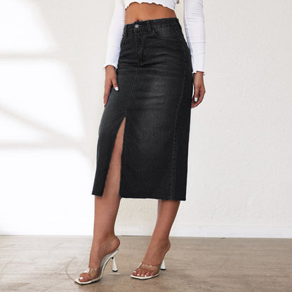 Celine – Gonna midi in denim strutturato