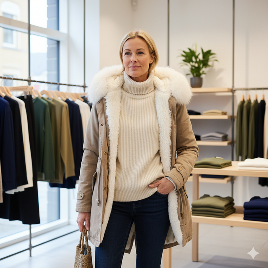 Amalie – Giacca invernale con cappuccio e faux fur