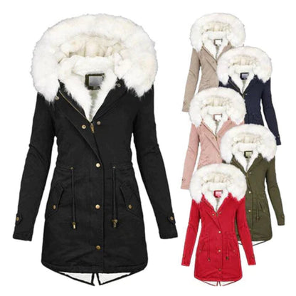 Amalie – Giacca invernale con cappuccio e faux fur