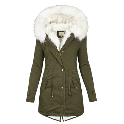 Amalie – Giacca invernale con cappuccio e faux fur