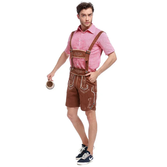 Markus – Brune lederhosen med skjorte