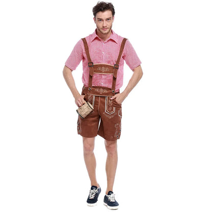 Markus – Brune lederhosen med skjorte