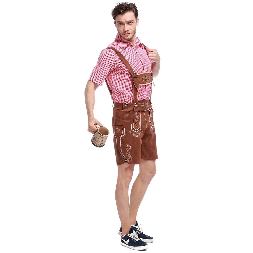 Markus – Brune lederhosen med skjorte