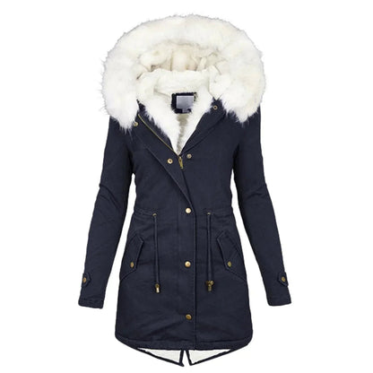 Amalie – Giacca invernale con cappuccio e faux fur