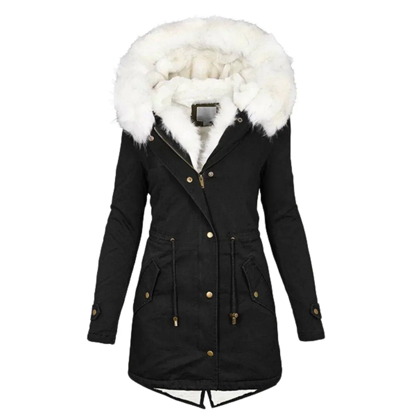 Amalie – Giacca invernale con cappuccio e faux fur