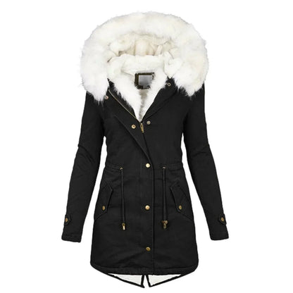Amalie – Giacca invernale con cappuccio e faux fur