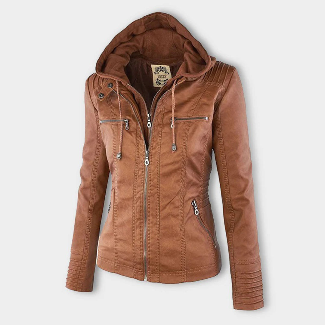 Selene – Giacca marrone con cappuccio (fit regolare)
