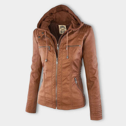 Selene – Giacca marrone con cappuccio (fit regolare)
