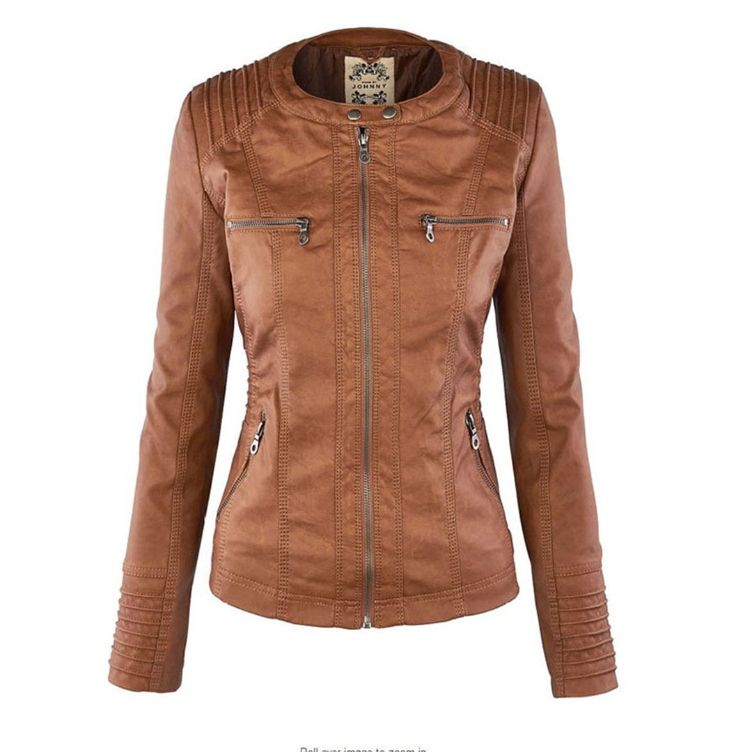 Selene – Giacca marrone con cappuccio (fit regolare)