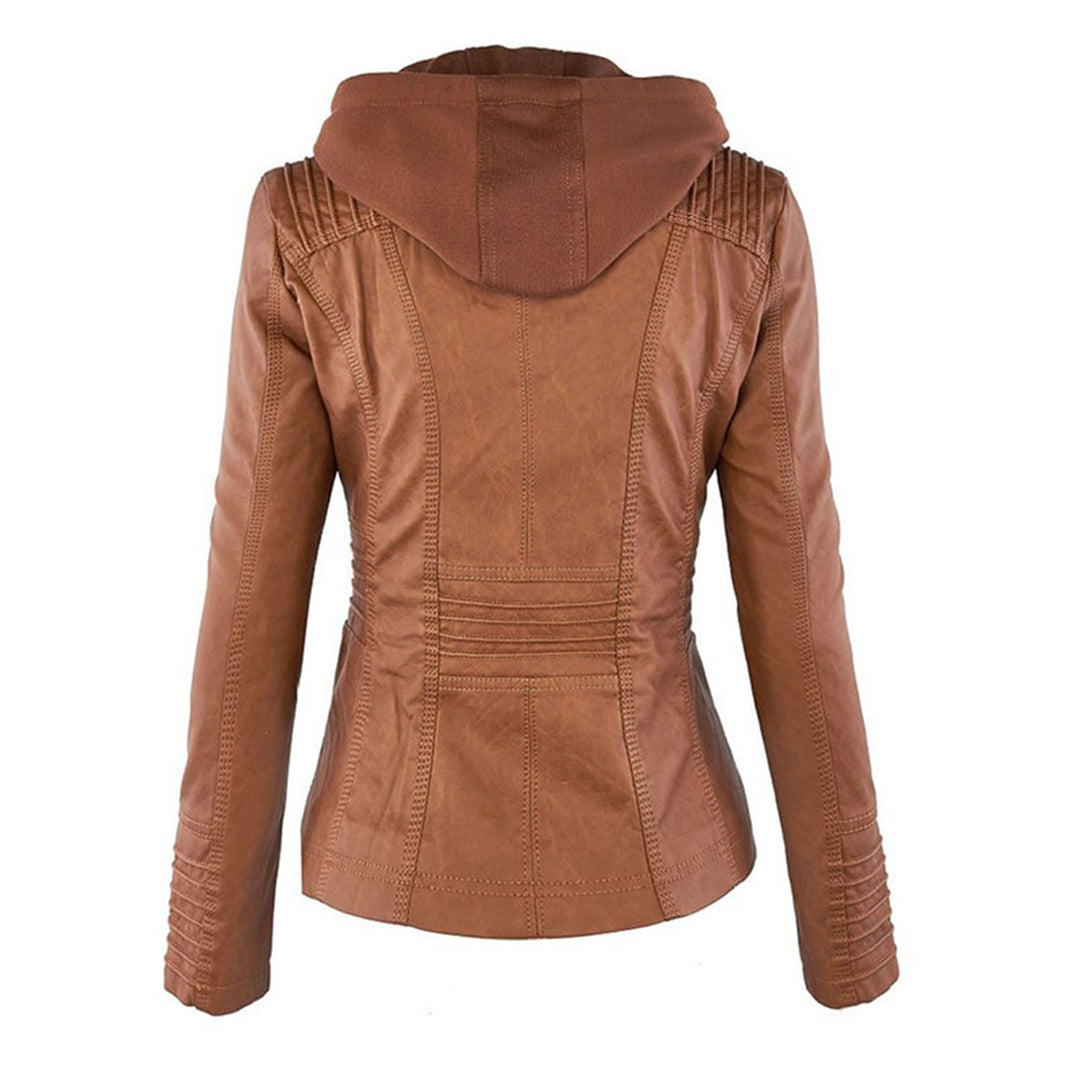 Selene – Giacca marrone con cappuccio (fit regolare)