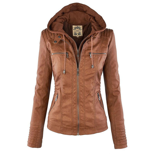 Selene – Giacca marrone con cappuccio (fit regolare)